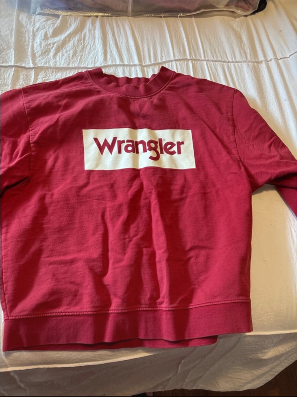 Wrangler Red Crewneck Sweatshirt with White Logo